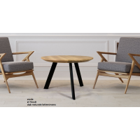 ORTUS - ROMANO Orzech Stolik okrągły | Krawędź ścięta | Grubość blatu 4 cm