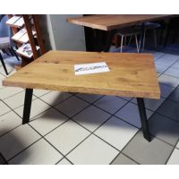 ORTUS - ROMANO Dąb Stolik | Krawędź naturalna | Grubość blatu 4 cm | 120x80x48 | Dąb Dziki Marrone olejowany | DOSTĘPNE OD RĘKI