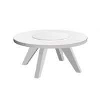 HUBERTUS - GLAMOUR ROTANTE 2 Stół 160 | Biały połysk | Chrom