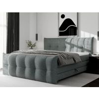 MPF MEBLE POLSKIE FIJAŁEK - RONDO Łóżko Kontynentalne z pojemnikiem | Materac Bonnel | Materac Pocket | Topper | 180x200