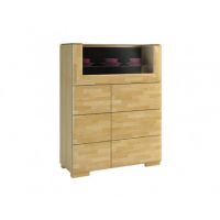 MEBIN - Rossano Szafka barek 2D z blatem przeszklonym z oświetleniem