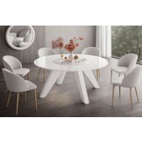 HUBERTUS - ROTANTE Stół 160 | Biały połysk