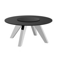 HUBERTUS - GLAMOUR ROTANTE Stół 160 | Czarny mat | Chrom