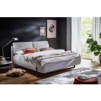 MC AKCENT - SABETTA Łóżko 140x200 | Tkanina jasnoszara 80 | Nogi metal czarny | SAB14002