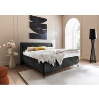 MC AKCENT - SARNIA Łóżko bez pojemnik 140x200 | Tkanina ciemnozielona 11 | SAR14061