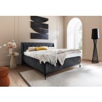 MC AKCENT - SARNIA Łóżko z pojemnikiem 140x200 | Tkanina ciemnoszara 19 | SAR14073