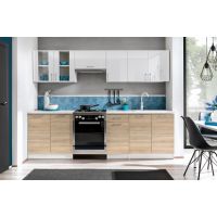 LAYMAN - KUCHNIA EKONOMICZNA ECOmodel ZESTAW KUCHENNY 2,6 m szafki górne połysk, szafki dolne płyta laminowana