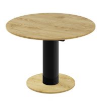 HUBERTUS - SOLO LUX Stół 100-144 | Dąb słoneczny | Czarny połysk | Dąb słoneczny