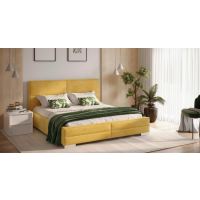 Forte - SOZONTII Łóżko tapicerowane 180x200 | z pojemnikiem