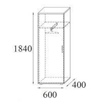 AMS Meble Biurowe - Szafa Ubraniowa RG13 P/L | 5OH | 60x40x184h