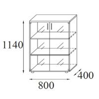 AMS Meble Biurowe - Szafka Aktowa RG23 | 3OH - Front szkło