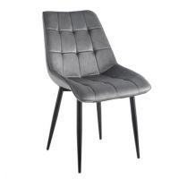 FURNITEX - J262-1 Krzesło | Velvet | Szare | Nogi czarne