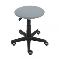 MAZUR KRZESŁA - Taboret Black Skaj | Na Kółkach