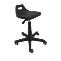 MAZUR KRZESŁA - PU 1 Taboret Black | Na Kółkach