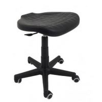 MAZUR KRZESŁA - PU 4 Taboret Black | Na Kółkach