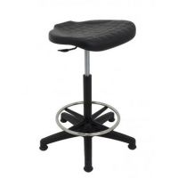 MAZUR KRZESŁA - PU 4 Taboret Black | Wysoki | Podnóżek | Na Stopkach