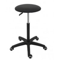 MAZUR KRZESŁA - Taboret Black Skaj | Wysoki | Na Kółkach