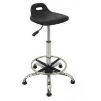 MAZUR KRZESŁA - PU 2 Taboret Chrom | Wysoki | Na Stopkach | Podnóżek