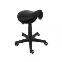 MAZUR KRZESŁA - SIODŁO Taboret Black | Poliuretan | Na Kółkach