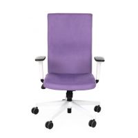 GROSPOL - TEAM W PLUS Fotel Obrotowy White / Chrome | Mechanizm Synchro S1 | Regulowane Podłokietniki | Obciążenie do 150 kg