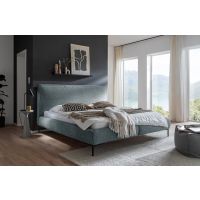 MC AKCENT - VALPARAISO Łóżko 140x200 | Tkanina szaroniebieska 92 | VAL14001