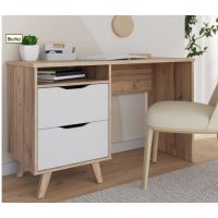 Forte - VANKKA VNKB121-L25 Biurko | Deska Dębowa/Biały