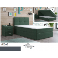 MEBLE BEST - VEGAS Łóżko Kontynentalne 120x200 z pojemnikiem na pościel