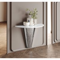 HUBERTUS - GLAMOUR VILLA Konsola 100 podwieszana | Biały mat | Chrom
