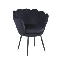 FURNITEX - FR1-FX Fotel | Velvet | Czarny | Nogi czarne