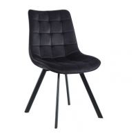 FURNITEX - J265 Krzesło | Velvet | Czarne | Nogi czarne | KOMPLET 4 SZTUK | DOSTĘPNE OD RĘKI
