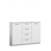 FURNITEX - KOM2(2D4S)-FX Komoda | Biała