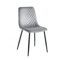 FURNITEX - K5-FX Krzesło | Velvet | Szare | Nogi czarne